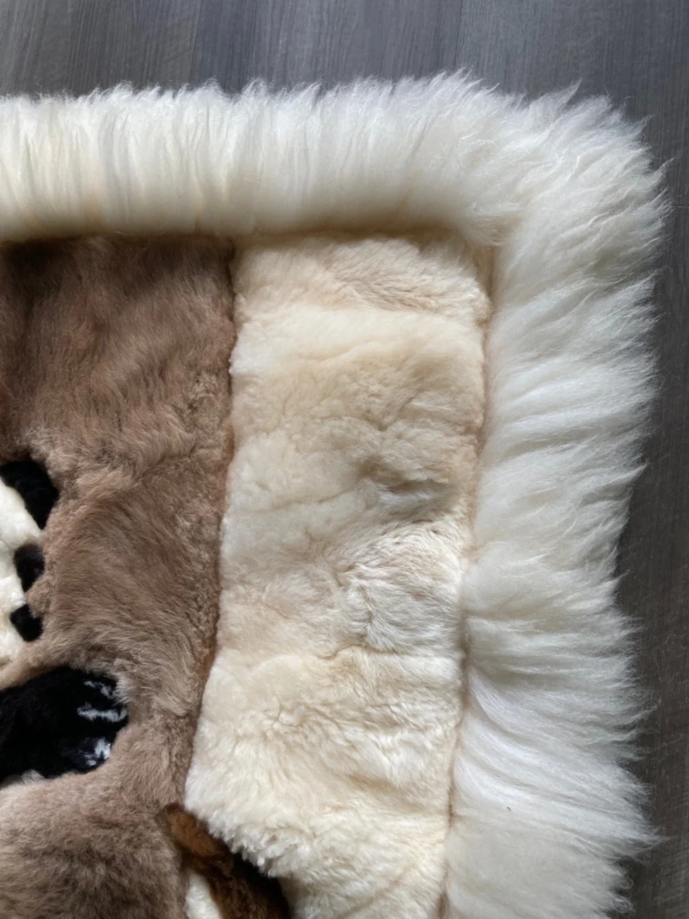 Peruvian handmade alpaca fur rug Wall Hanging Panda Peru Throw Decor Rustic